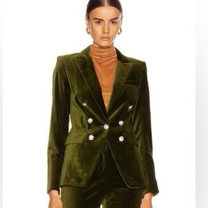 Veronica Beard Green Velvet Double-Breasted Blazer (READ LISTING ON SIZE)